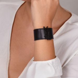 ysl leather cuff bracelet