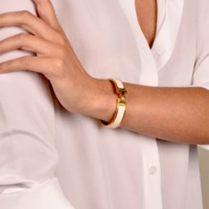 hermes white and gold bracelet